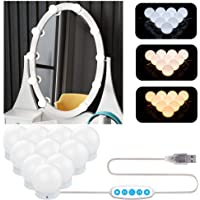 Los mejores  - Aourow Luces de Espejo Maquillaje-Diseño de Cable USB Luz de Tocador LED con Interruptor y 10 Bombillas Regulables-5…